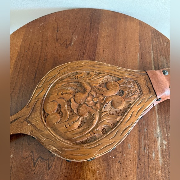 Vintage Wood Brass And Leather Fireplace Bellows - Picture 2 of 9